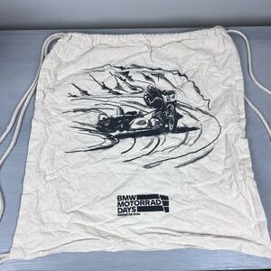 BMW MOTORRAD DAYS Promo Tan Canvas Book-bag Backpack 2004 Beach Travel Hiking